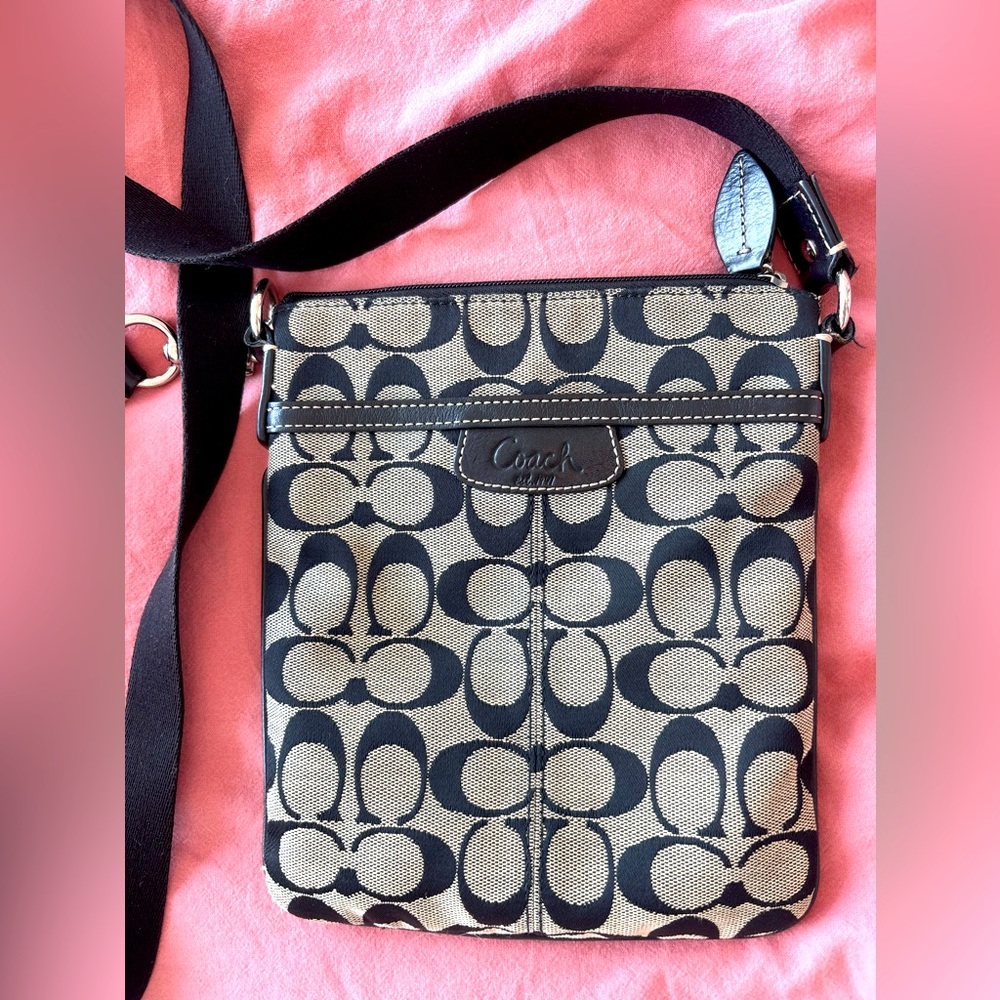 Coach Black and Grey Small Crossbody Bag Vintage Y2K